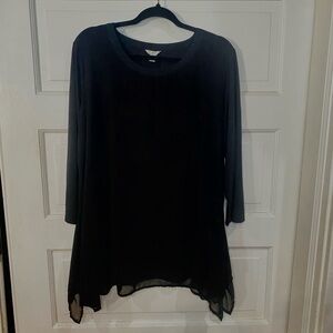 Cato Black Flowing Tunic Top